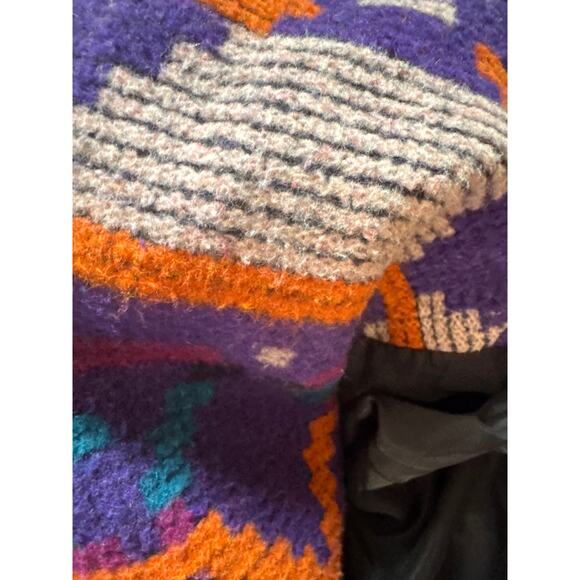 Vintage Jofeld Wool Aztec Long Full Length Hooded Coat Conch Buttons Medium - Picture 8 of 16